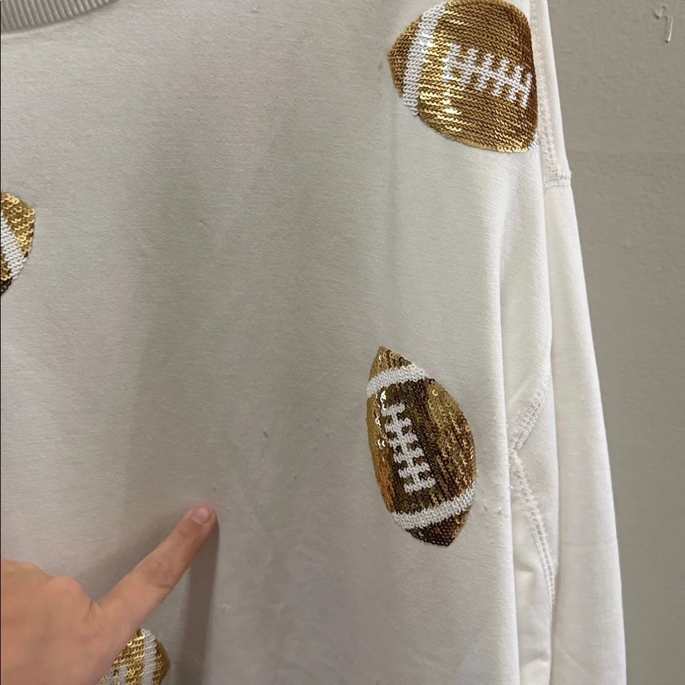 MARY SQUARE millie football-sequin sweatshirt in gold